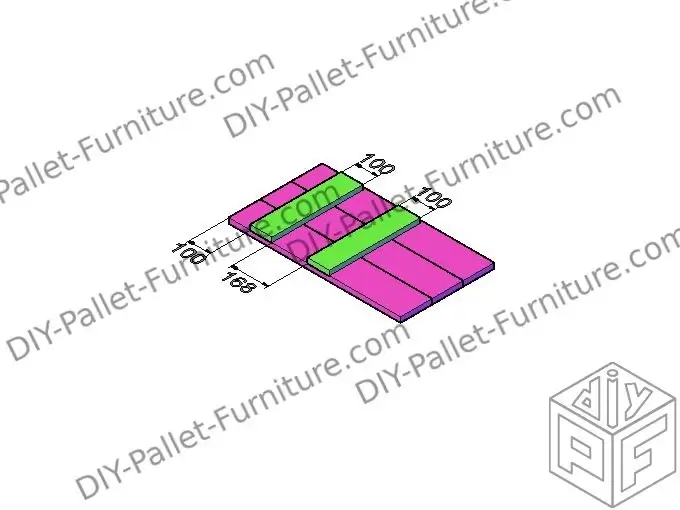 Building one of the three legs of the pallet desk