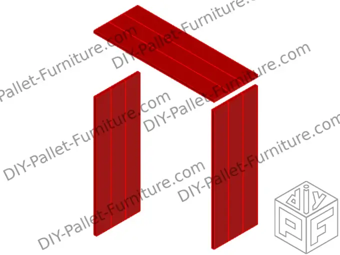 Building the sides and the top part of the pallet cabinet