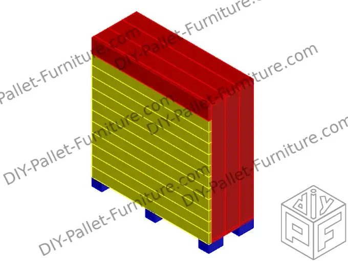 View of the pallet wood cabinet from the rear