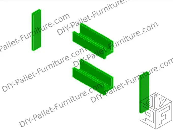 Second step of building a pallet spice rack. In this step we see how to attach the side of the shelf.