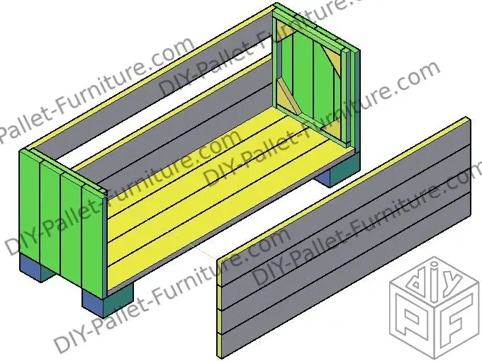 Building the rear part of the pallet toy box