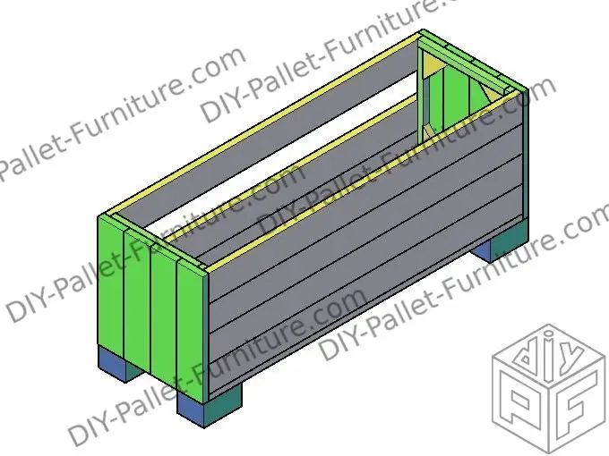 Pallet toy box 3D rendered image finished model
