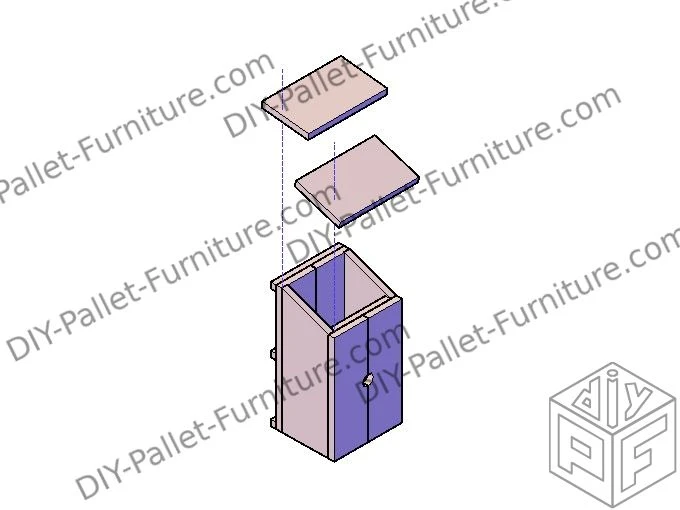 Building the top of the pallet bird house