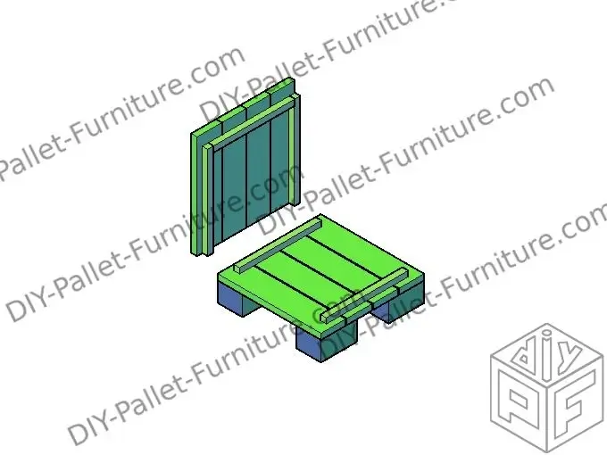 Building one side of the pallet seat box. The floor is already built. The wall for the side has three slab to reinforce the structure.