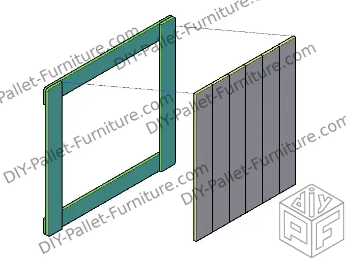 Building the backrest of the bench made out of pallets