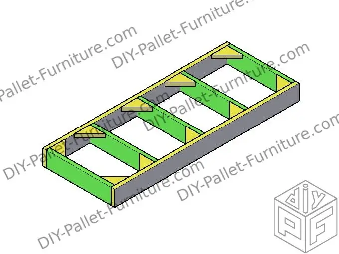Finished model of the shelf before putting it vertical on the floor
