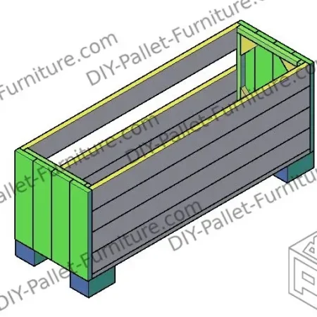 Pallet toy box 3D rendered image finished model